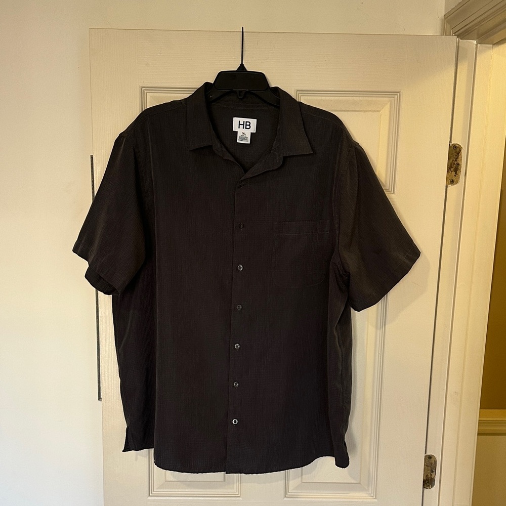 Harbor Bay Men's Dark Gray Short Sleeve Shirt